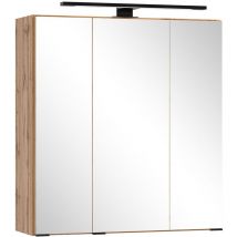 Spiegelschrank 60cm, Eiche, LED-Beleuchtung, LIVINGSTON-03