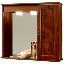 Spiegelschrank Mit Led-beleuchtung Und Rechtsseitigem Regal 69x63x16 Cm