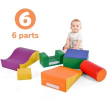 Spiel-Kindertreppe und Rutsche Bausteine (Kindertreppe und Rutsche, beruhigendes Material, attraktive Farben, leicht zu reinigen und zu pflegen,