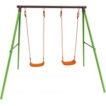 Habitat Et Jardin - Spielgerüst aus Stahl Polo - 1,96 m - 2 Schaukeln