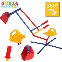 Spielwerk - Excavadora de Arena para Niños Pala Giratoria en 360 ° Cómodo Asiento hasta 40kg Juguete para Arenero Playa