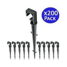 200 Stück 16mm Tropfbewässerungsrohr Heringe zur Befestigung, schwarz Verhindert das Anheben des Rohrs