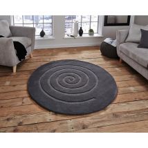 Spiral Grey 180cm x 180cm Circle - Grey