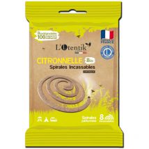 Spirales Anti Moustique Citronnelle Bio en Sachet de 8 - OTENTIK