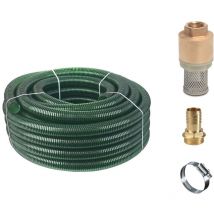 Spiralschlauch 25 mm - 25 Meter + Saugkorb mit Fußventil