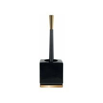 Scopino Wc con supporto ceramico roma Black & Gold