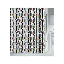 Cortina de ducha Poliéster pop love 180x200cm Gris Spirella