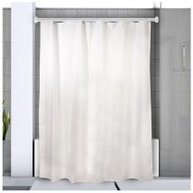 Spirella - Barre tringle pour rideau de douche ou baignoire extensible sans perçage en Alu decor 125-220cm Blanc