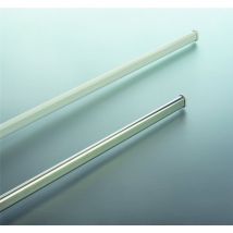 Ova - Tubo allungabile in Alluminio per Tenda da Doccia, Profilo Ovale, da 75 a 125 cm, Diametro 30 x17 mm, Colore: Bianco - Spirella