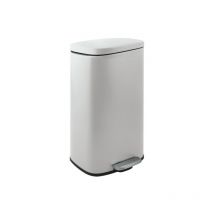 Poubelle à pédale de cuisine Acier akira 30L Blanc mat Spirella