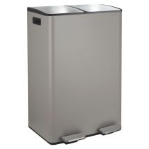 Spirella - Poubelle tri Sélectif aliya 60L (2x30L) Acier Taupe mat
