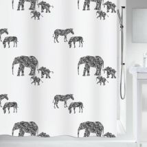 Spirella - Rideau de douche Polyester serengeti 180x200cm Noir & Blanc