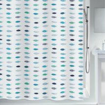Spirella - Rideau de douche Polyester santarina 180x200cm Bleu & Blanc