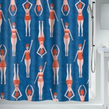 Spirella - Rideau de douche Polyester baigneuses 180x180cm Bleu