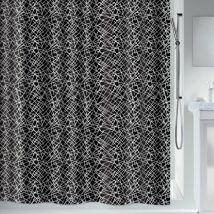 Spirella - Rideau de douche Polyester lines 180x180cm Noir & Blanc