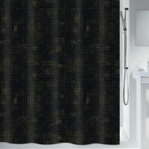 Spirella - Rideau de douche Polyester georges 180x180cm Noir & Or