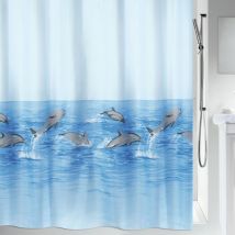 Spirella - Rideau de douche Polyester nemo 180x200cm Bleu motif dauphins