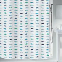 Spirella - Rideau de douche Polyester santarina 240x180cm Bleu & Blanc