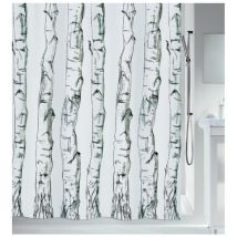 Rideau de douche Polyester bois 180x180cm Noir Spirella