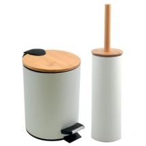 Set Poubelle à pédale 5L & Brosse Wc ADONIS Blanc Spirella