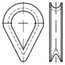 Spitzkausche verzinkt din bf 6899 Seil-Durchmesser 4mm