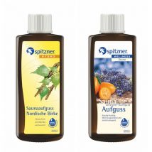 Spitzner 2 Düfte Nordische Birke und Lavendel Kumquat Saunaaufguss mit je 190ml