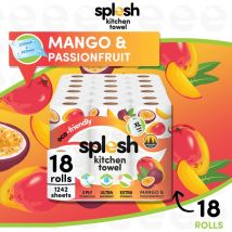 Splesh - Mango & Passionfruit Kitchen Towel 3 Ply Ultra Absorbent xl Roll, 18 Rolls