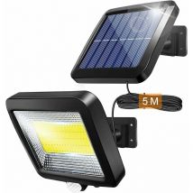Split 100 allume trois fonctions avec câble d'extension de cinq mètres étanche lumière de jardin fendue lumière solaire extérieure avec capteur de