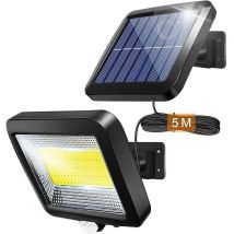 Split 100 Allume Trois Fonctions Avec Câble D'Extension De Cinq Mètres Étanche Lumière De Jardin Fendue Lumière Solaire Extérieure Avec Capteur De 