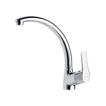 Spültischmischer mit hohem, geformtem, schwenkbarem Auslauf Titanium