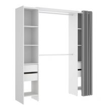 Befara - Spogliatoio Aperto Cassetti E Tenda Vesto - Bianco