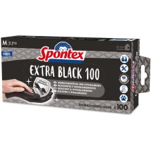 Extra Black Guanti Monouso In Vinile, Senza Polvere E Senza Lattice, Versatili, In Pratica Scatola Dispenser, Taglia M, Confezione Da 100, Colore: 