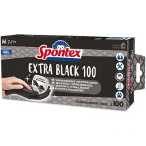 Extra Black Guanti monouso in vinile, senza polvere e senza lattice, versatili, in pratica scatola dispenser, taglia m, confezione da 100, colore: