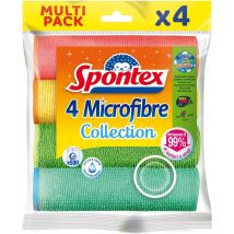 Microfibre x4, Panni Multiuso Colorati in Microfibra Tessile, 4 pezzi - Spontex