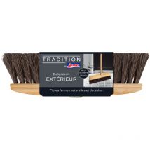 Tradition Outdoor-Geradebesen – 100 % Arenga-Fasern – 32 cm Besenkopflänge – 2,1 cm Sockeldurchmesser – Holz