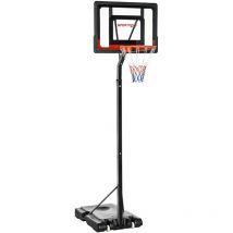 Sportnow - 2.6-3.1m Basketball Hoop and Stand w/ Weighted Base, Wheels, Black