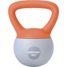 Sportnow - 4KG Kettlebell with Soft Body and Non-Slip Handle, Orange and Grey