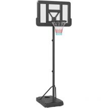 Basketball Backboard Hoop Net Set w/ Wheels, 200-305cm - Black - Black - Sportnow