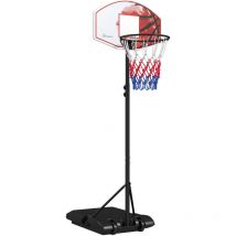 Sportnow - Basketballkorb mit Ständer, 179-209 cm höhenverstellbar Basketballständer mit Rollen, Basketballanlage Standfuß, Outdoor, Stahl, Mehrfarbig