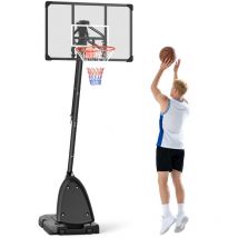 Sportnow - canasta de baloncesto ajustable 293-350 cm aro de baloncesto con ruedas tablero de rebote base rellenable para exterior 111x70,5x293-350 cm