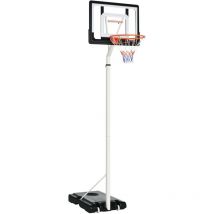 Sportnow - canasta de baloncesto con ruedas altura ajustable 245-305 cm aro de baloncesto portátil con tablero de pvc y base rellenable 90x83x310-360