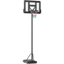Sportnow - canasta de baloncesto de exterior con altura ajustable 235-305 cm aro de baloncesto para Piscina con soporte ruedas base rellenable negro