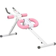 Foldable Ab Machine, Abs Trainer with Adjustable Height, lcd Monitor - Pink - Sportnow