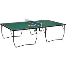 Sportnow - mesa de ping pong plegable para interiores mesa de tenis profesional tamaño estándar con red paletas 3 pelotas 274x152,5x76 cm