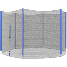 Sportnow - red de seguridad para cama elástica Ø305 cm red de trampolín redondo para exterior protectora para cama elástica de 6 postes rectos azul