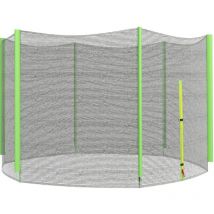 Sportnow - red de seguridad para cama elástica Ø305 cm red de trampolín redondo para exterior protectora para cama elástica de 6 postes rectos verde