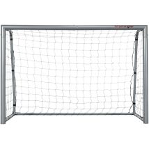 Sportnow Rete Calcio 240x85x160 Cm Grigia In Pe E Metallo Con Viti E Picchetti