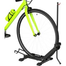Sportnow - soporte para bicicletas de suelo vertical y horizontal altura ajustable para ruedas 20''-29'' de acero portátil para garaje taller negro'