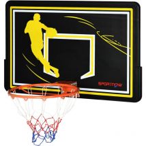 Sportnow - tablero de baloncesto para interior exterior de pared aro de baloncesto canasta de baloncesto para adultos 110x90x70 cm negro y amarillo