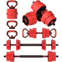 Sportnow - Weight Dumbbells Set, Barbell, Kettlebell, Push Up Stand, 30kg